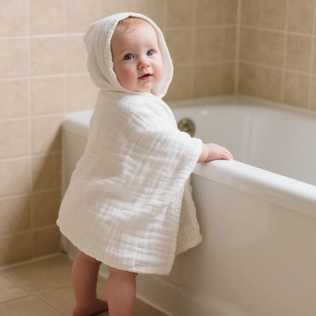 Robe de chambre bébé bain