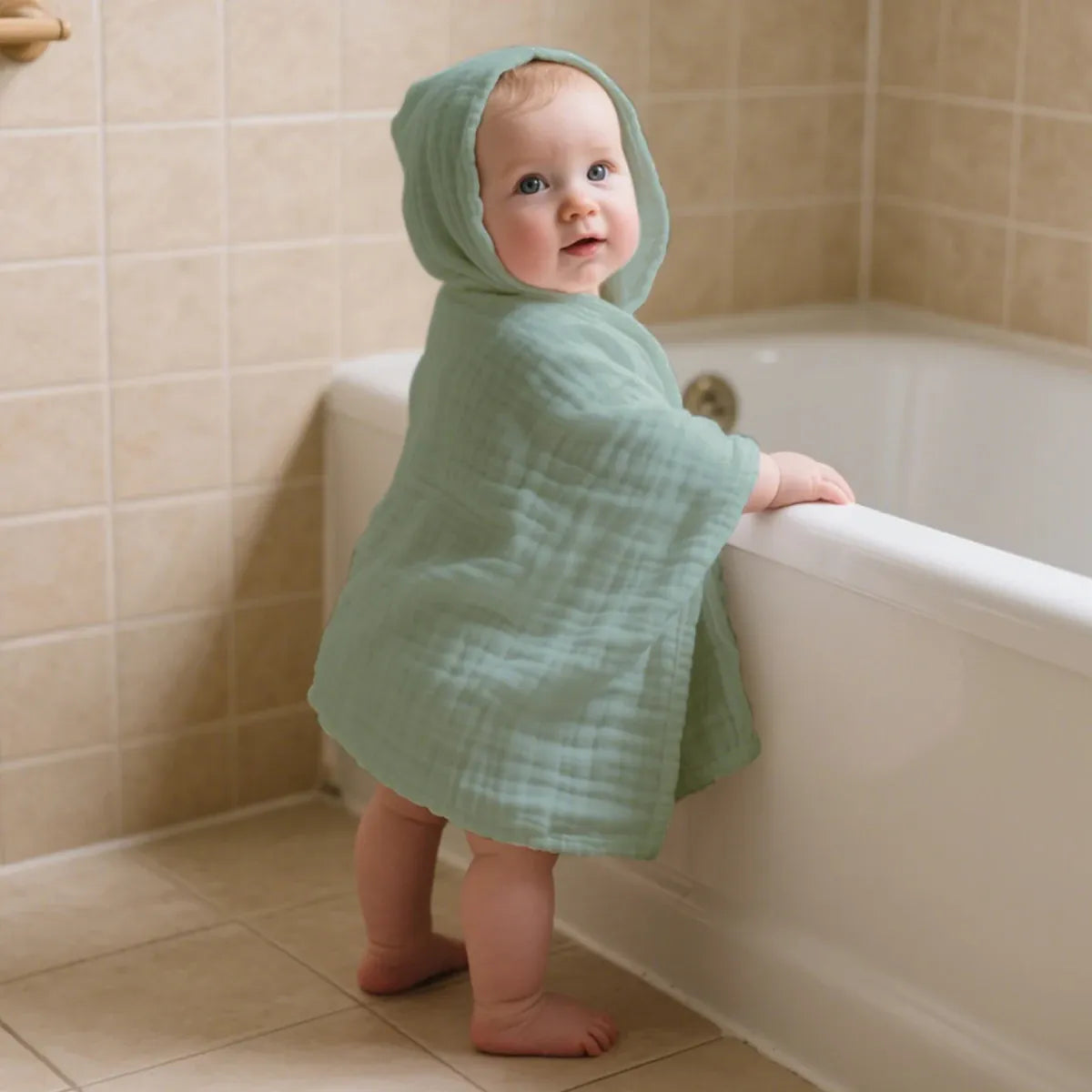Robe de chambre bébé bain