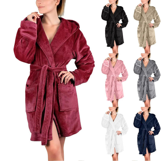 Robe de chambre femme à capuche