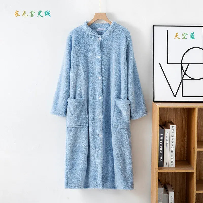 Robe de chambre femme boutonnée