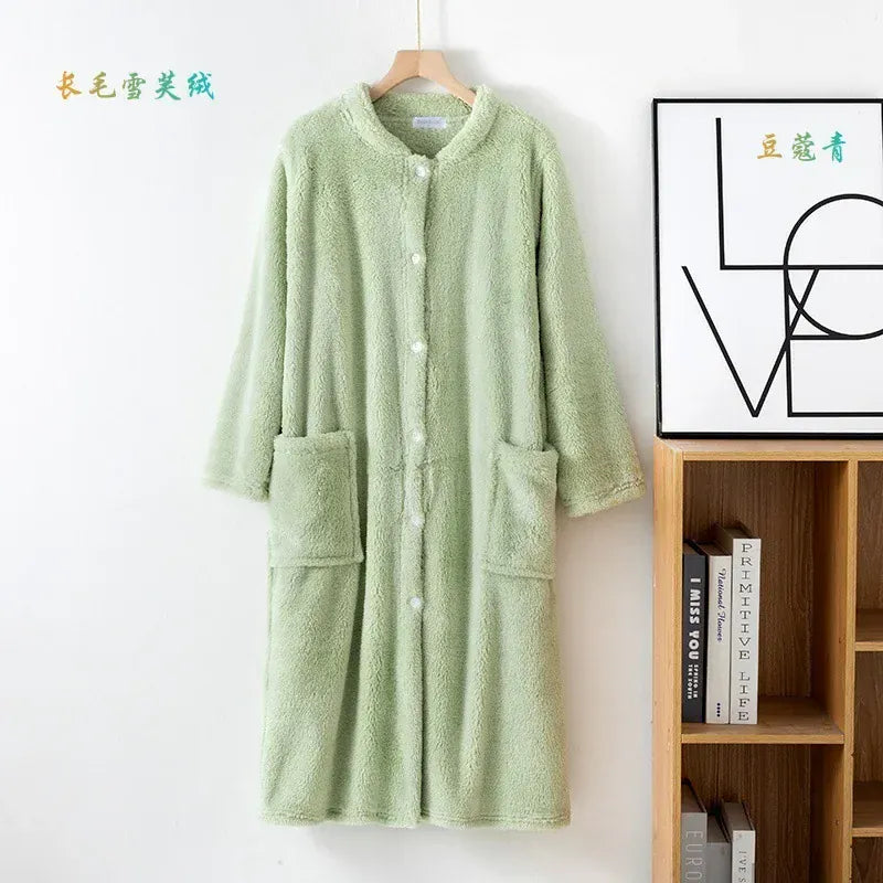 Robe de chambre femme boutonnée
