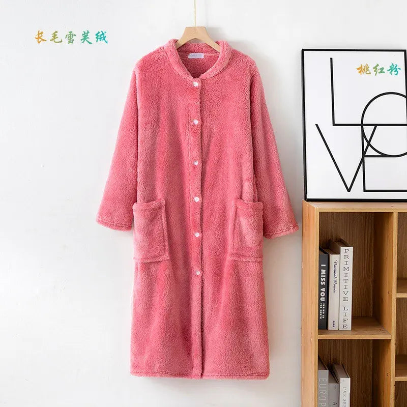 Robe de chambre femme boutonnée
