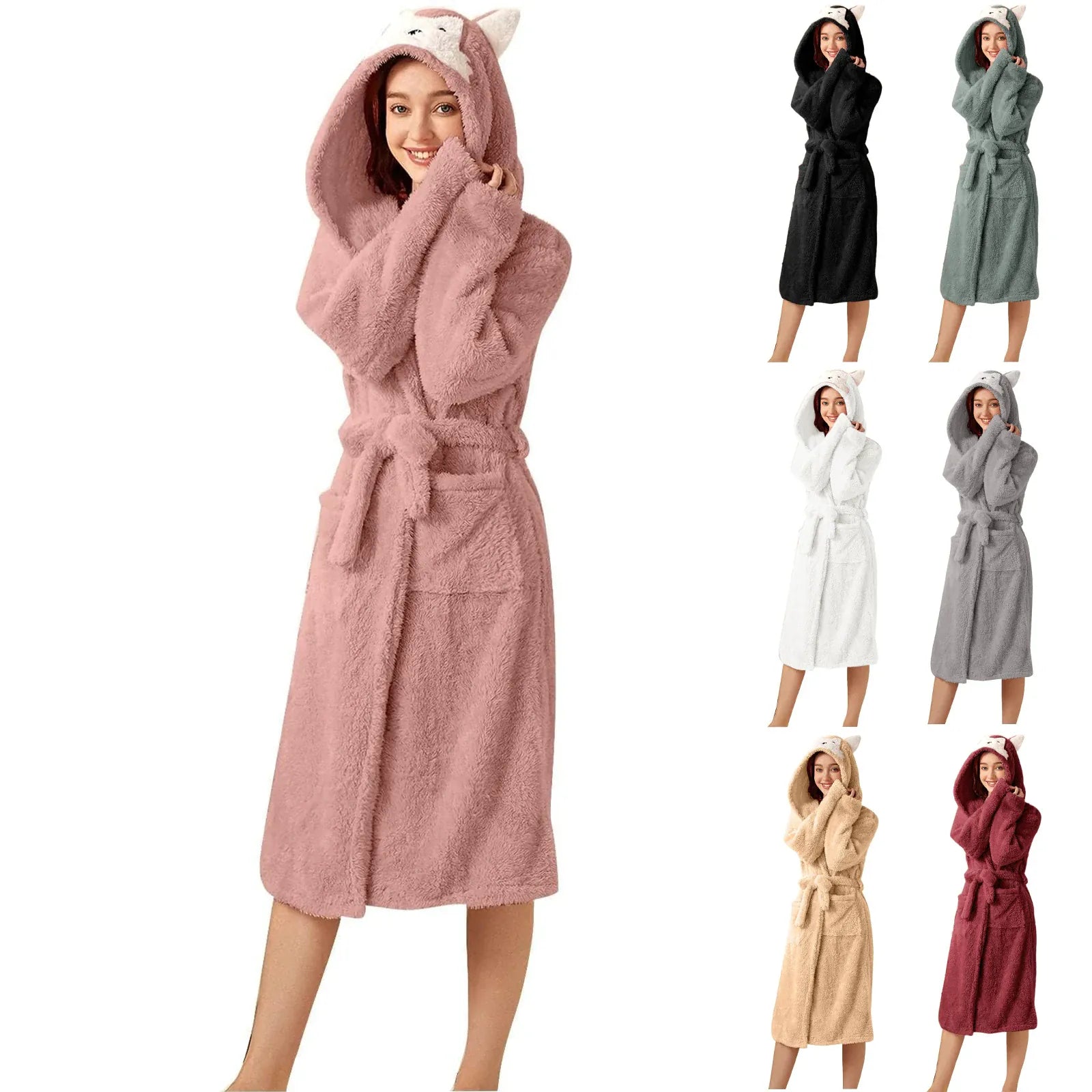 Robe de chambre femme polaire chaude