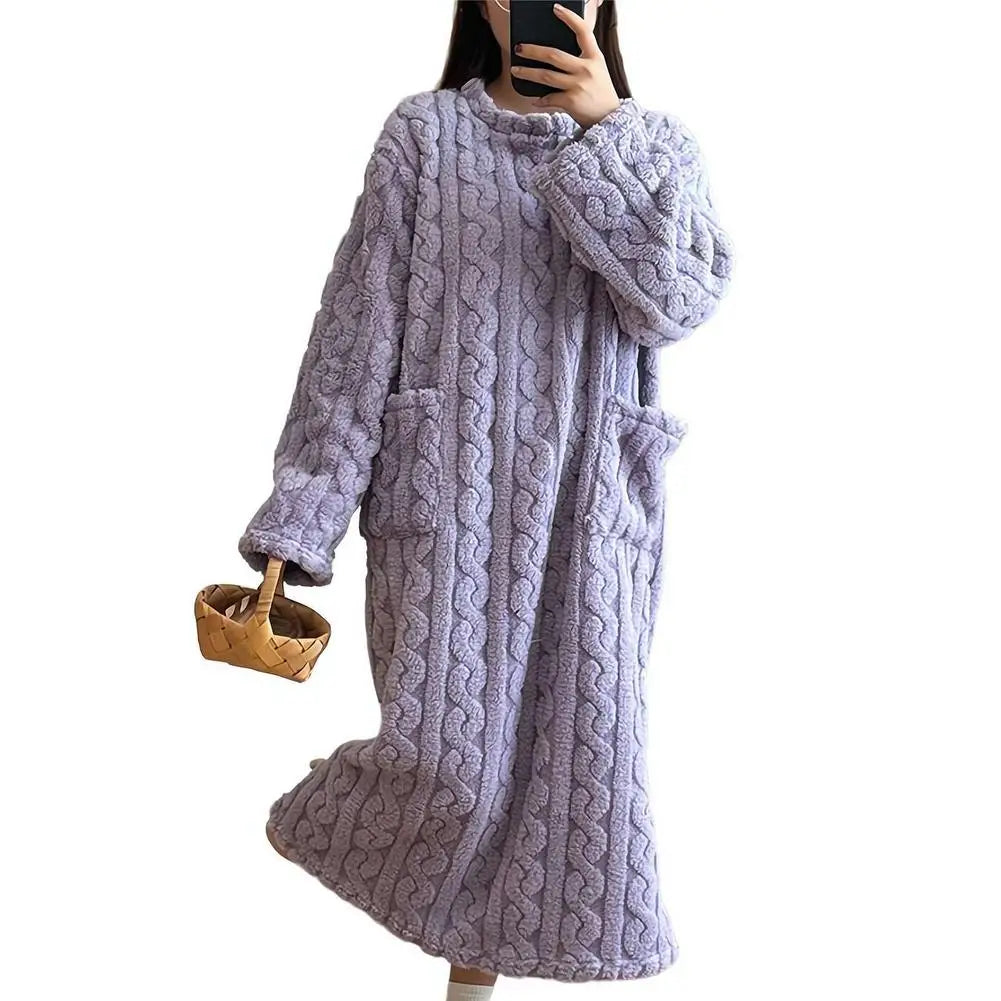Robe de chambre femme polaire longue