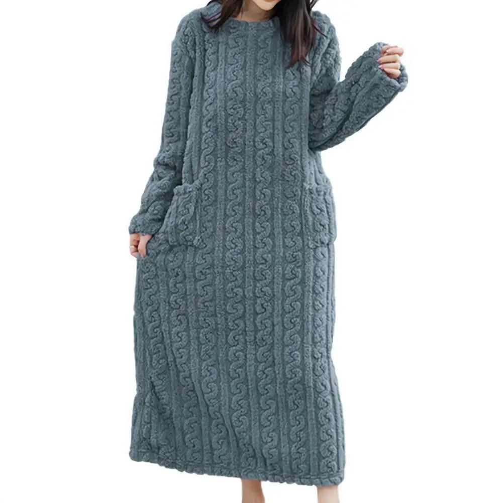 Robe de chambre femme polaire longue