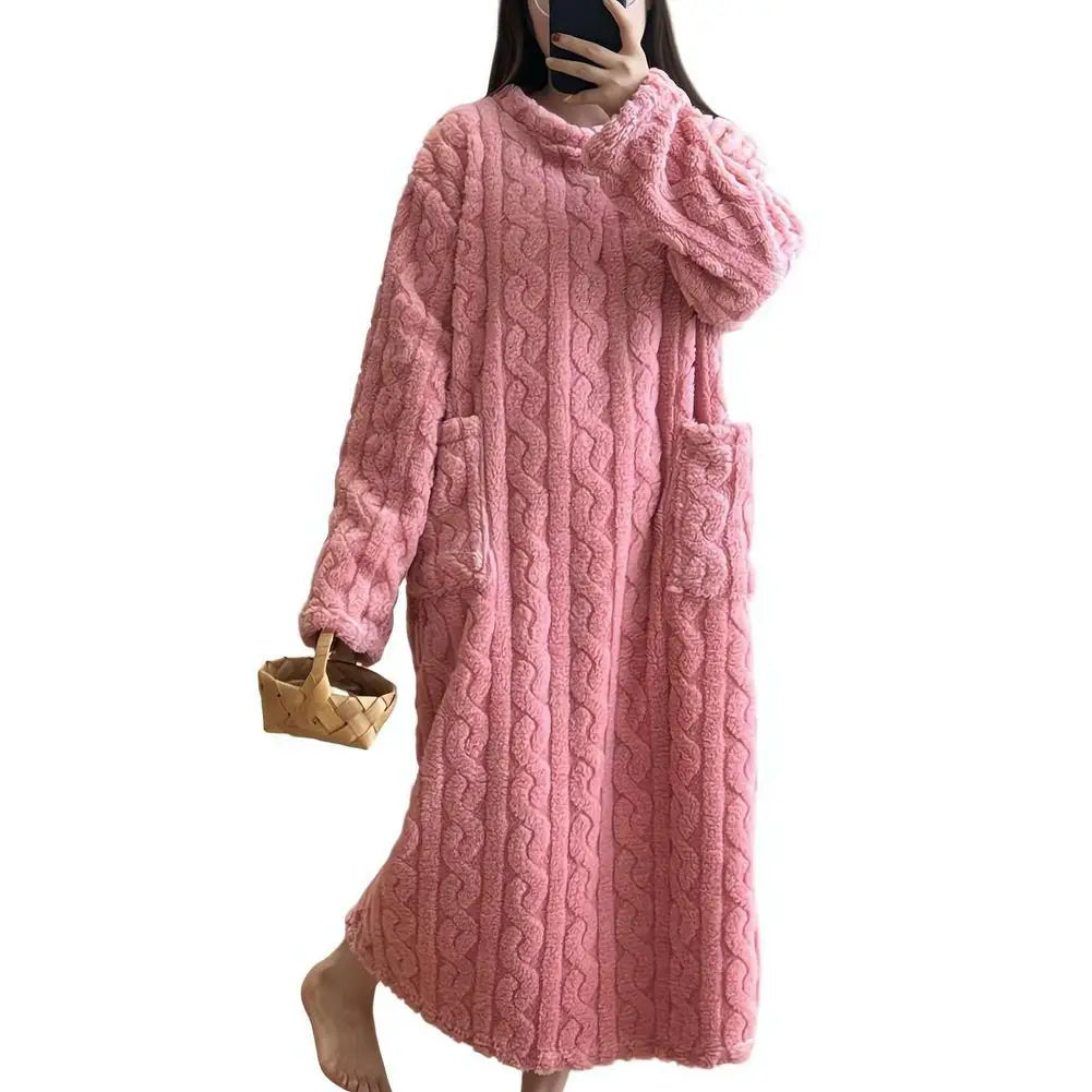 Robe de chambre femme polaire longue