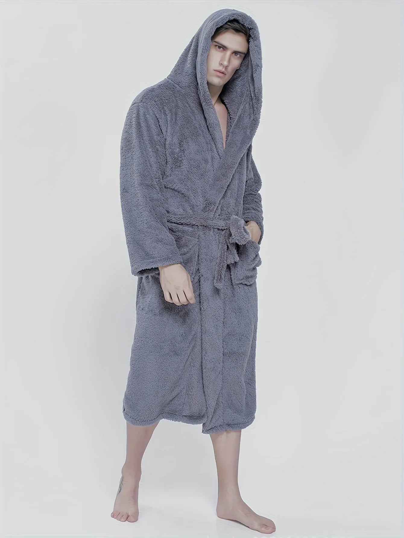 Robe de chambre homme à capuche