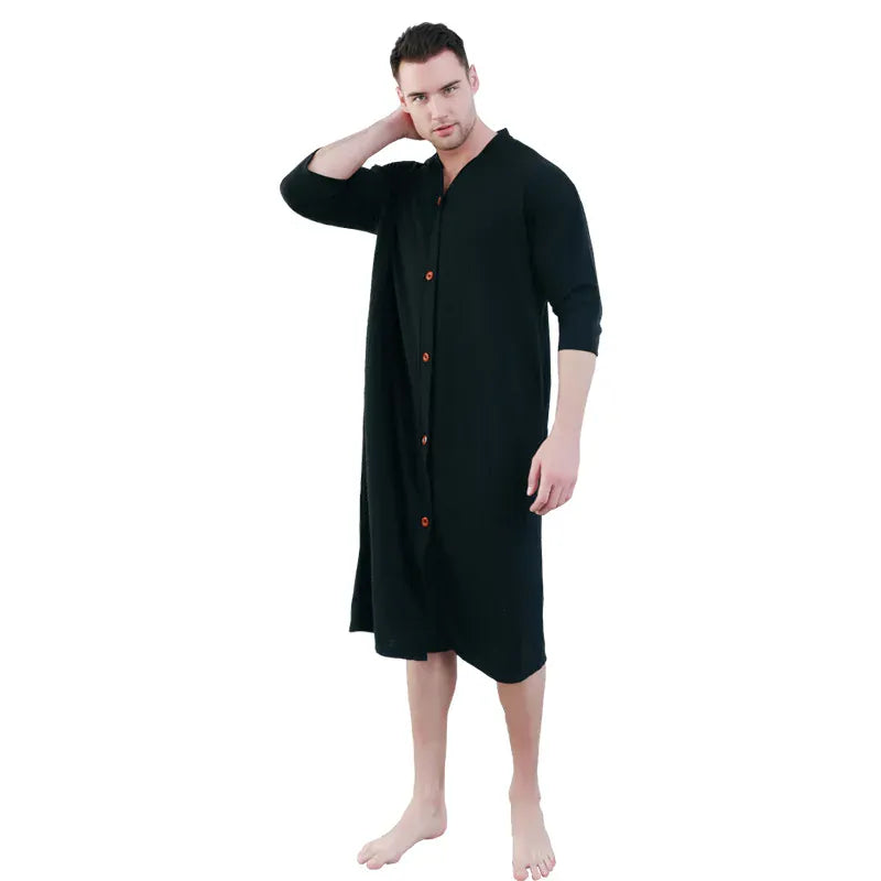 Robe de chambre homme boutonnée