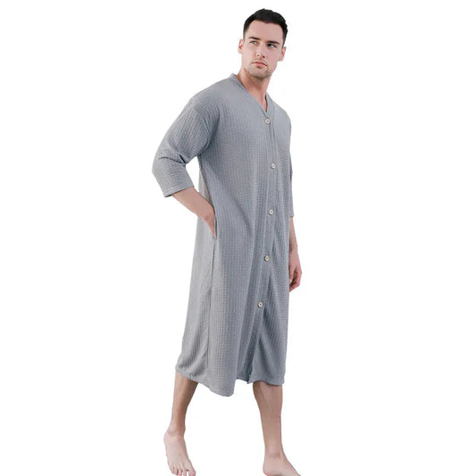 Robe de chambre homme boutonnée