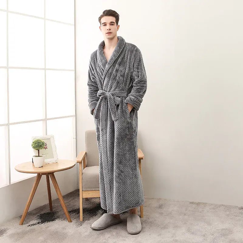 Robe de chambre homme polaire chaude