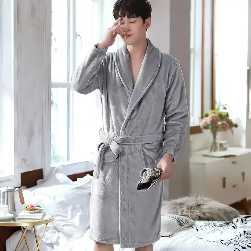 Robe de chambre homme polaire épaisse