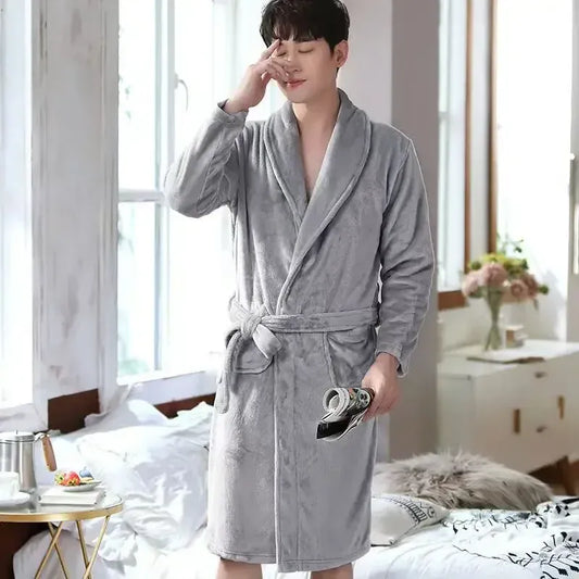 Robe de chambre homme polaire épaisse