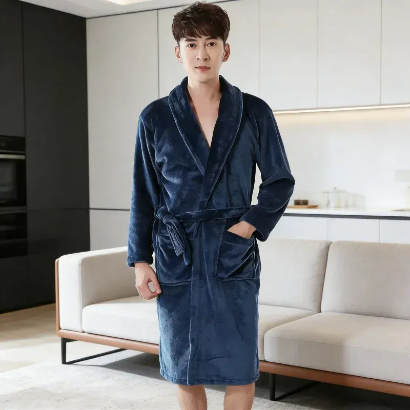 Robe de chambre homme polaire épaisse