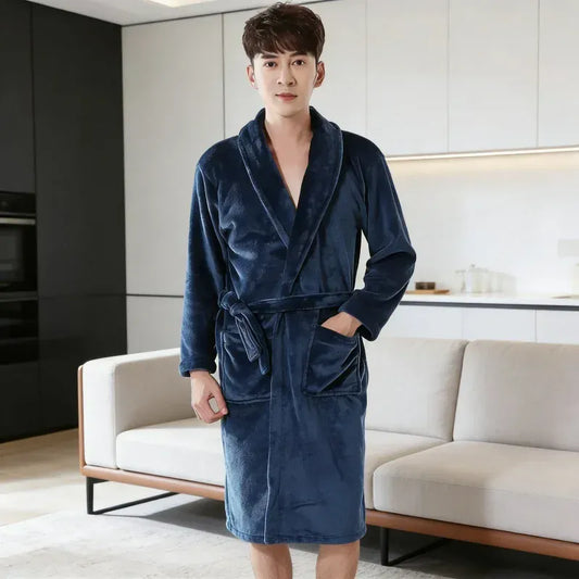 Robe de chambre homme polaire épaisse