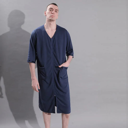 Robe de chambre homme zippée