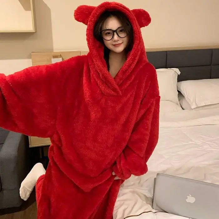 Robe de chambre longue polaire
