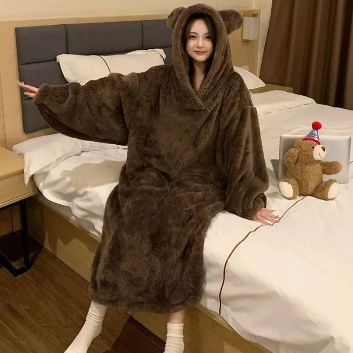 Robe de chambre longue polaire