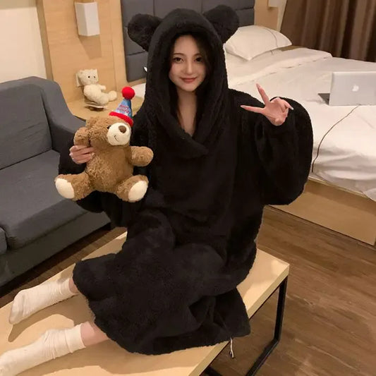 Robe de chambre longue polaire